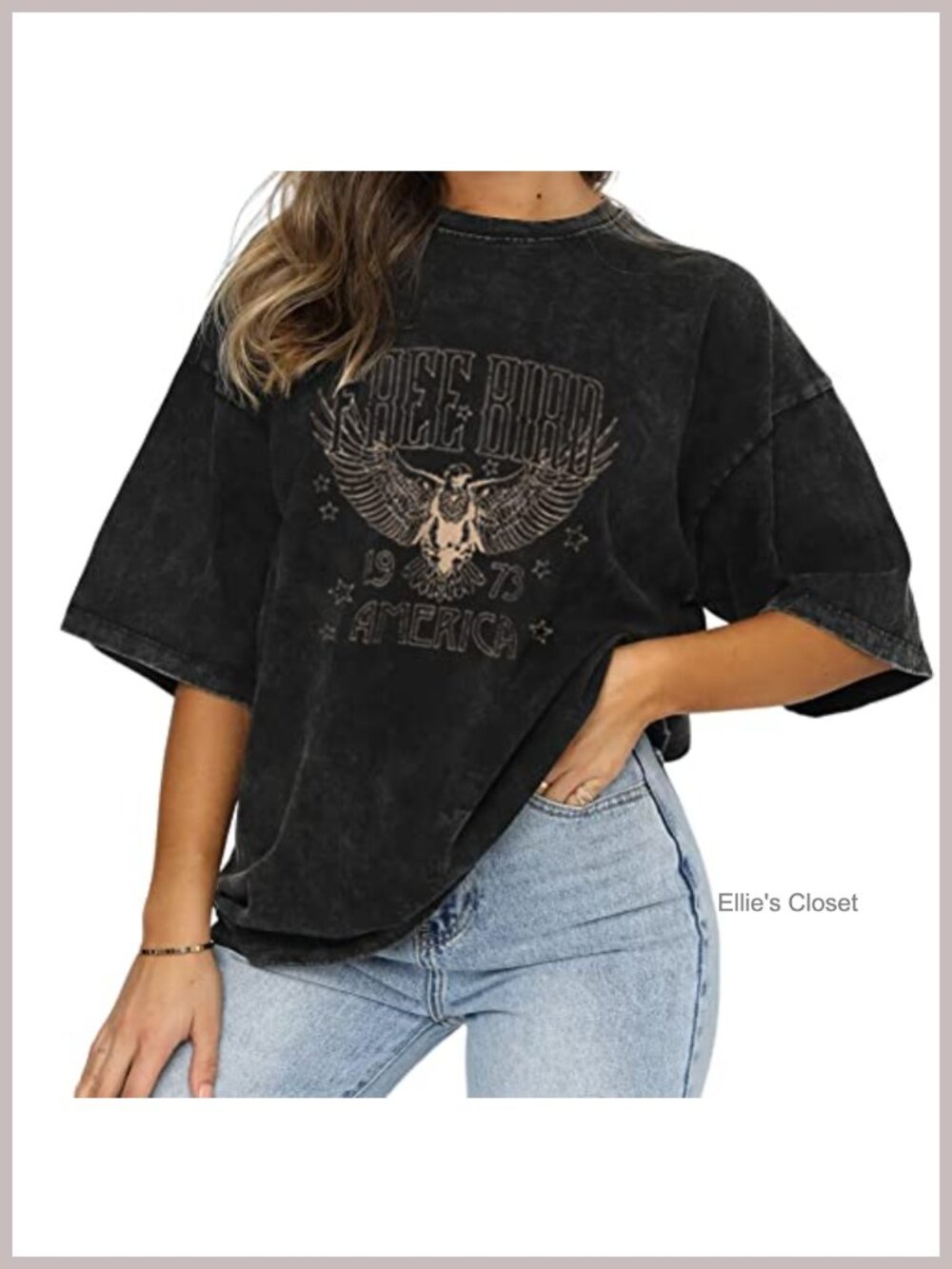 Retro Rock Band Graphic Tee Women Loose Fit Short Sleeve T-Shirt